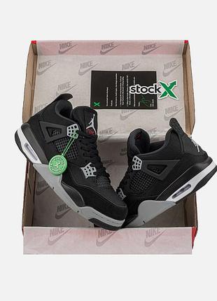 Кроссовки мужские air jordan 4 black and light steel
