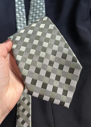 Галстук armando зеленый широкий в клетку