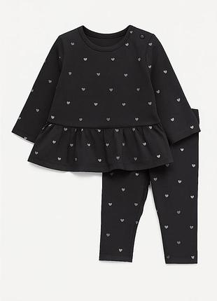 Трикотажный комплект костюм графитовый джордж для девочки