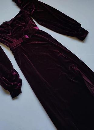 Бордова велюрова сукня міді cider