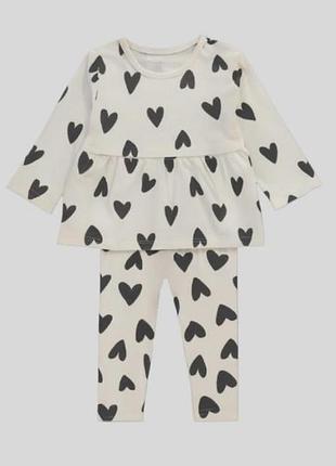 Трикотажный комплект костюм в сердечки джордж для девочки