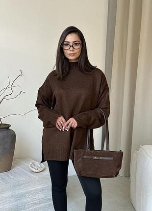 Свитер женский оверсайз удлиненный