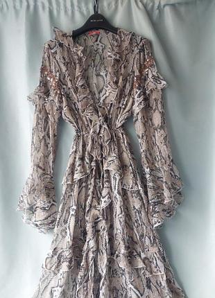 Сукня- халат накидка в рюшах бохо-стиль