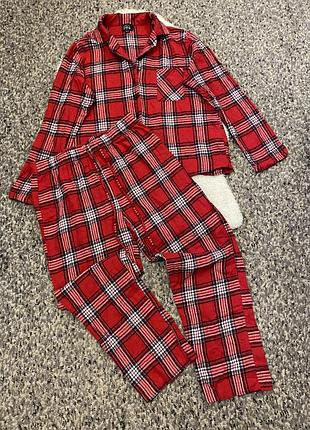 Байкова піжама в клітинку /домашній комплект 61125