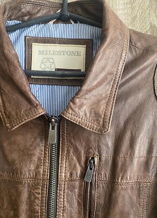 Куртка шкіряна milestone шкіра ягняти l xl 56 розмір
