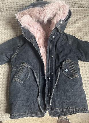 Дитяча куртка -парка джинсова зимова