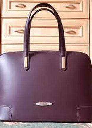 Велика бордова шкіряна сумка