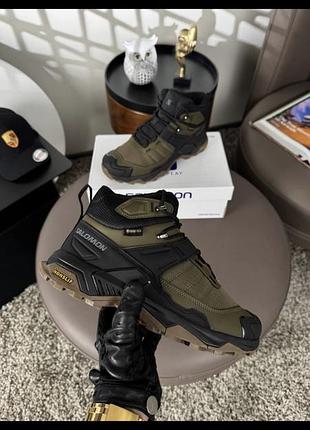 Чоловічі кросівки salomon x ultra 4 mid fur khaki black