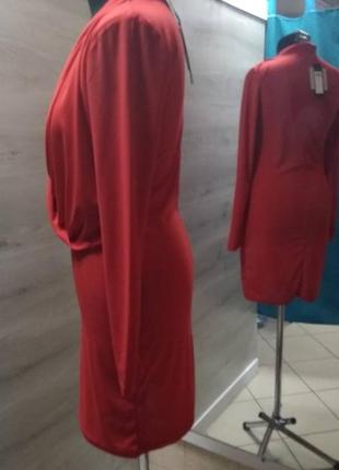 Червоне плаття з рукавом4 фото