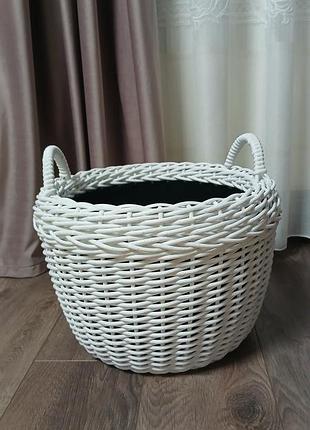Кашпо корзина из искусственного ротанга