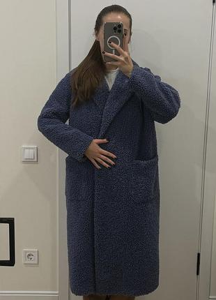 Шуба штучна бузкового кольору