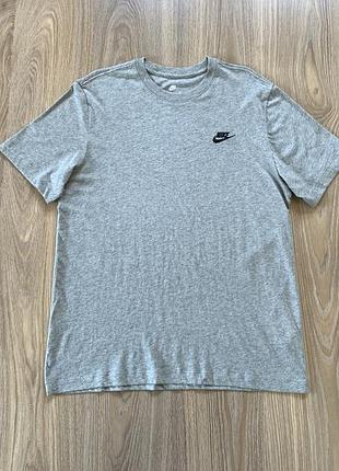 Мужская однотонная базовая хлопковая футболка the nike tee nsw club