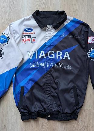 Винтажная гоночная мерч куртка бомбер roush racing viagra mark martin nascar чел м