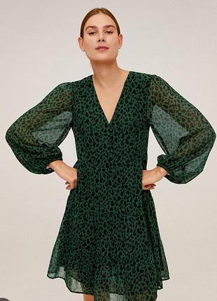 Платье шифона принтом леопард