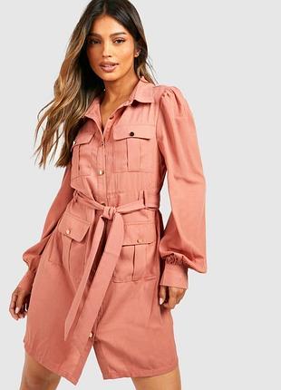 🥰 сукня сорочка з поясом boohoo 10