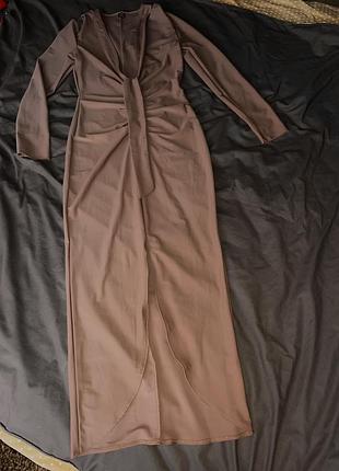 Неймовірна вечірня сукня міді, жіноча сукня з вирізом на декольте