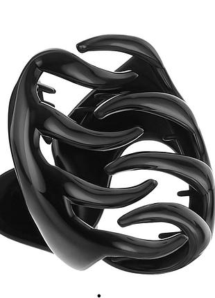 Заколка пластикова "краб", глянцева, чорна.