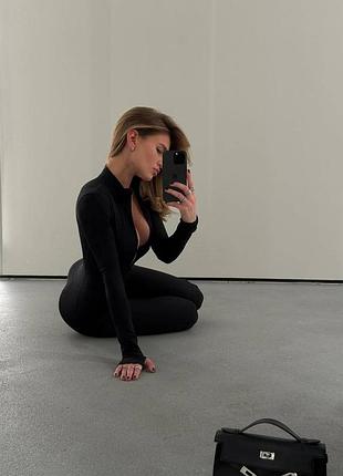 Комбинезон женский черный на флисе теплый осенний весенний зимний