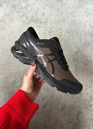 Утеплені чоловічі кросівки asics gel-kayano 27 gore-tex termo brown black асікс коричневого з чорним кольорів термо