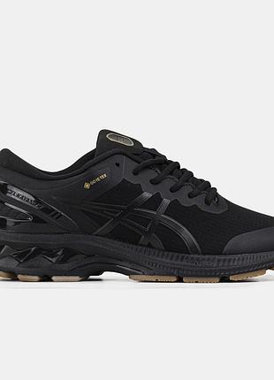 Утеплені чоловічі кросівки asics gel-kayano 27 gore-tex termo black асікс чорного кольору термо