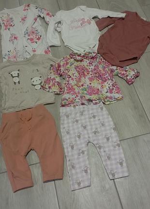 Лот одягу для дівчинки 3-6 міс. боді, кофти, штанці