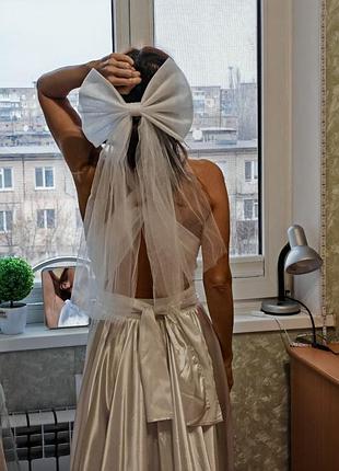 Бант фатиновый большой нежный для фотосессии magelite