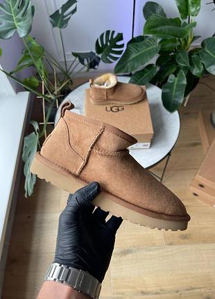 Женские угги ugg classic ultra mini chestnut ультра мини