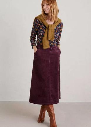 Стильная длинная вельветовая юбка. англия.