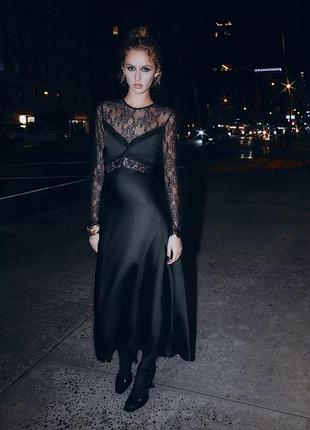 Сукня жіноча чорна атласна zara new