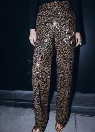 Брюки жіночі з блискітками zara new