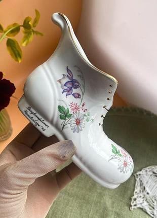 Ваза башмачок фарфор вінтаж німеччина ваза для квітів маленька ваза