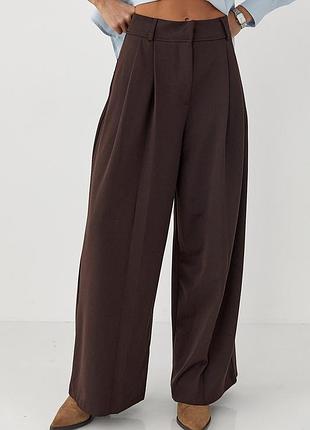 Однотонні штани палаццо