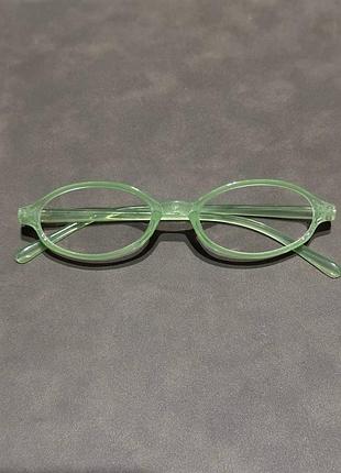 Очки с узкой овальной зеленой оправой, винтажные, нулевые байонетта office siren