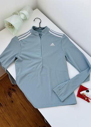 Блакитна спортивна кофта лонгслів adidas