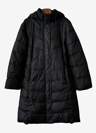 Пальто стеганое зимнее  inscene стеганая зимняя длинная куртка с капюшоном на синтепоне