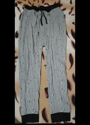 Домашние штаны на манжетах джоггеры хлопок унисекс на подростков пижамные хб брюки нижние