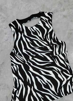 Топ zara блуза принт зебра
