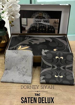 Постельное белье tac dorney siyah сатин deluxe евро