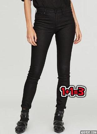 🎁1+1=3 базовые черные зауженные джинсы скинни next, размер 42 - 44