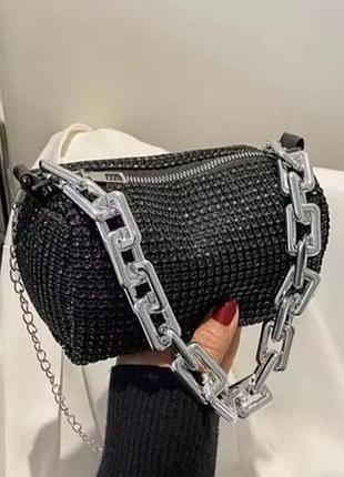 Сумка женская со стразами клатч