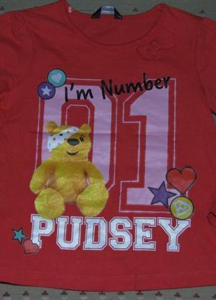 Нарядный хлопковый реглан девочке 4 - 5 лет george