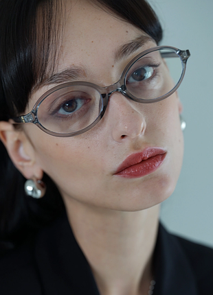 Окуляри іміджеві  прозорі нульовки сіро-прозора оправа  з лінзами antiblue