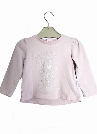 Розовая кофточка лонгслив disney baby с минные маус для девочки 9-12 месяцев