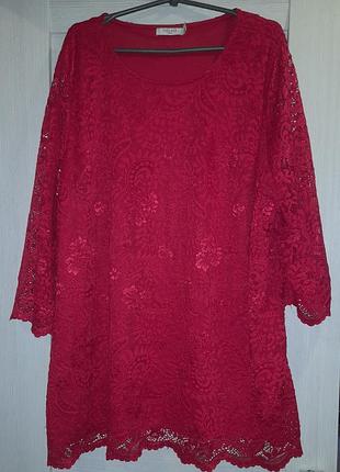 Кофта блузка рубашка туника кружевная футболка