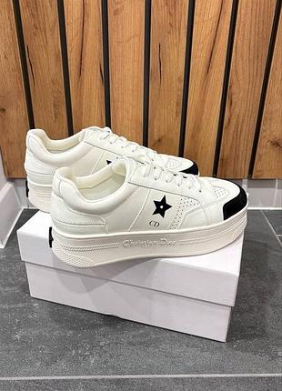 Белые кеды диор на платформе женские кросовки на поптворме жіночі кеди кросівки на платформі люкс