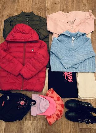 Пакет речей для дівчинки 134-146,курточка демісезонна, світшот