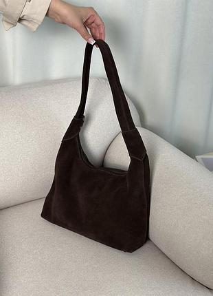 Сумка жіноча-шопер замш, замшева сумка, коричнева сумка