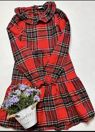 Платье красное в клетку. новогоднее платье. ярусное платье.