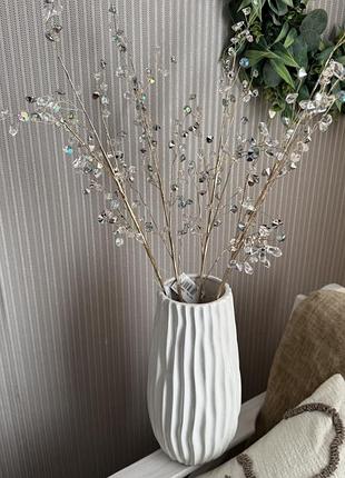 Декоративна гілочка з прозорими кристалами cr8-341 bonadi