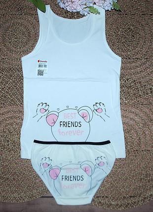 Комплект майка трусики 4-5 рост 110-116 донела donella мишка